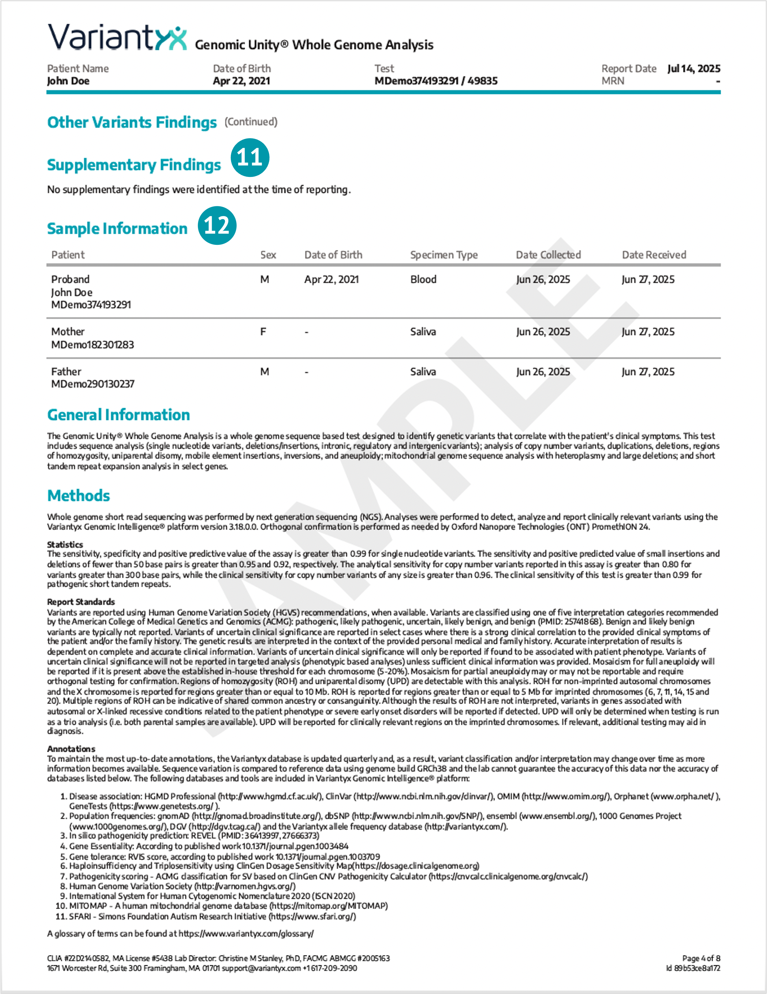 Genomic Unity sample report page 4