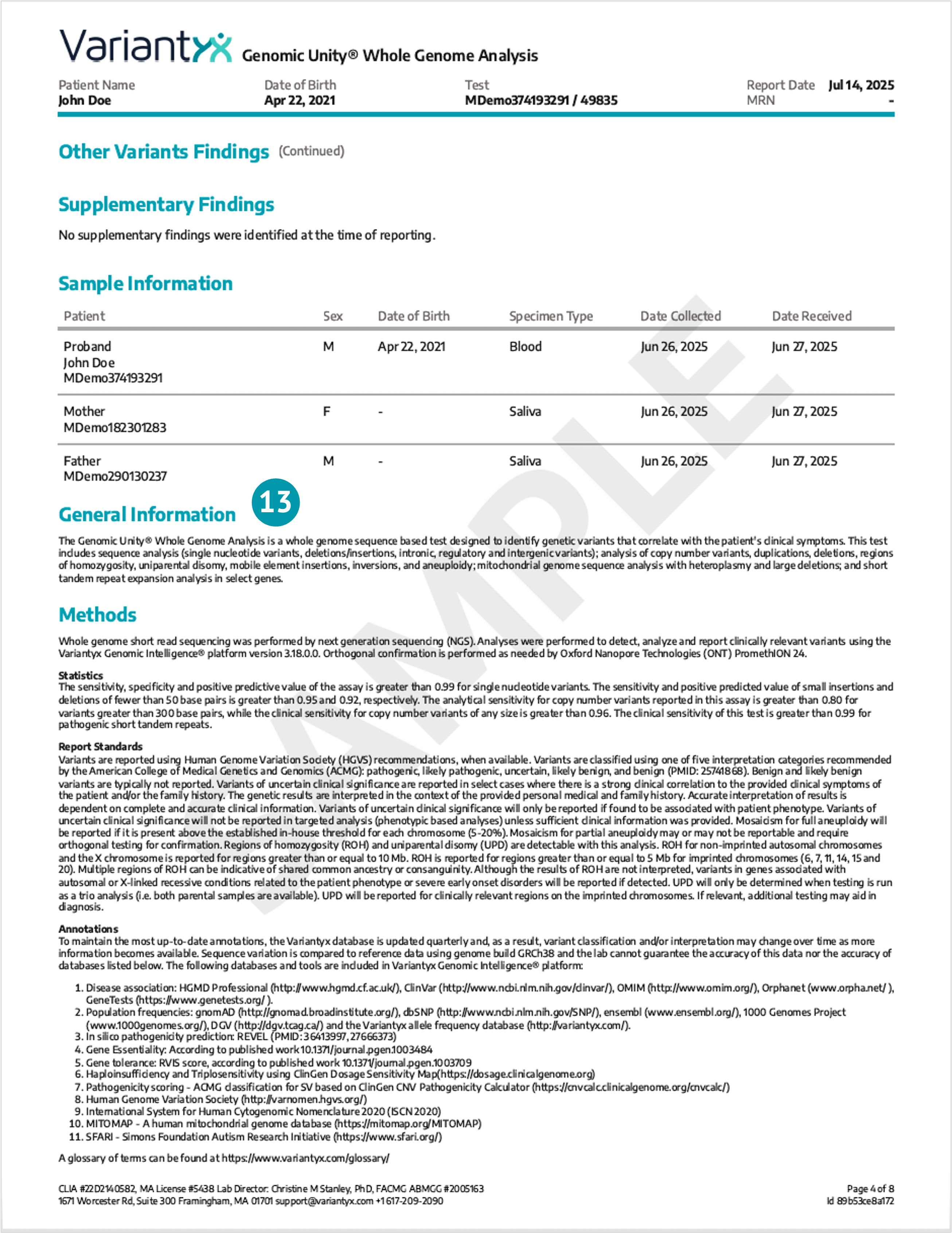 Genomic Unity sample report page 4